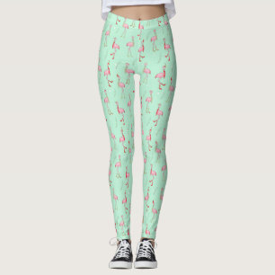 Christmas Cute Pink Flamingo Pattern Leggings