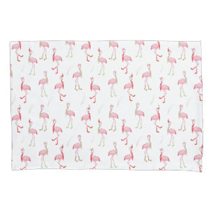 Christmas Cute Pink Flamingo Pattern Pillow Case