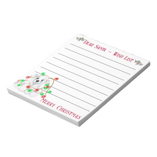 Christmas cute polar bear cub Santa bear cub  Notepad