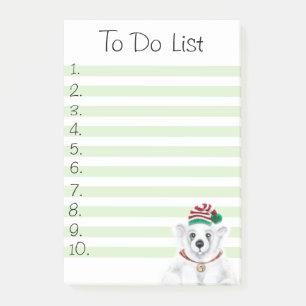 Christmas cute polar bear cub, Santa bear cub Post-it Notes