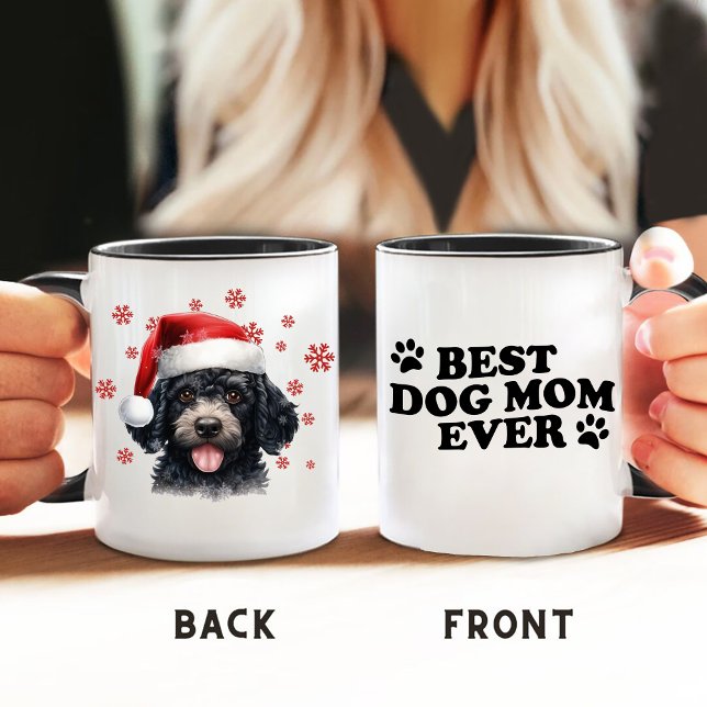 Christmas Cute Poodle Dog Personalized Mug (Creator Uploaded)