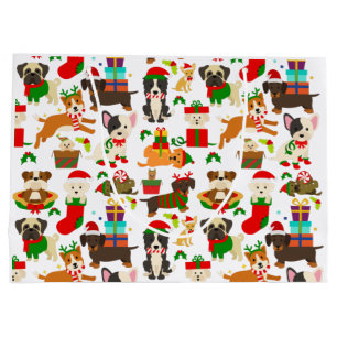 Christmas Cute Puppy Dog Large Gift Bag