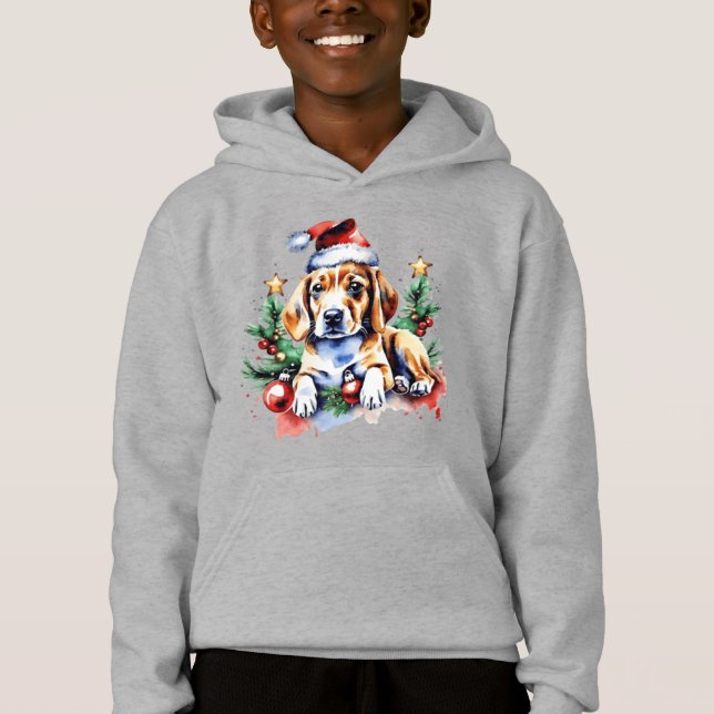 Christmas cute puppy hoodie (Front)