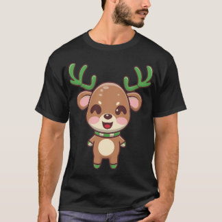 Christmas Cute Reindeer Crew T-Shirt