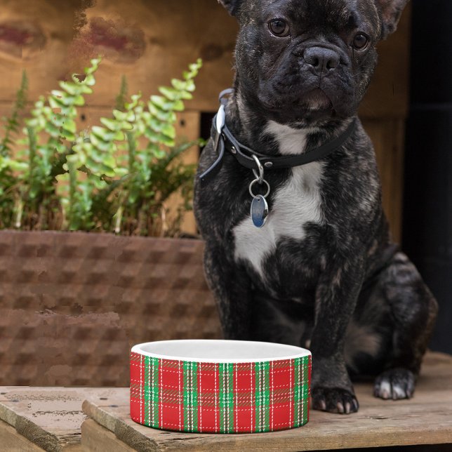 Christmas Cute Rustic Holiday Red Farmhouse Plaid Bowl (Creator Uploaded)