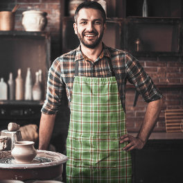 Christmas Cute Rustic Red Farmhouse Holiday Plaid Apron