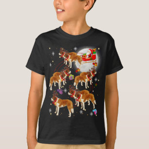Christmas Cute Santa Claus Riding Saint Bernard Xm T-Shirt