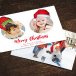 Christmas Cute Santa Elf Funny Whimsical 3 Photo Holiday Card<br><div class="desc">Jolly Santa Claus and whimsical and cute Jolly Elf from the North Pole. This Whimsical and Fun Multi photo Christmas photo card template has a 3 photo layout. Having fun adding your photos to this layout is easy with this funny and cute design with cute hats. Wish you and yours...</div>