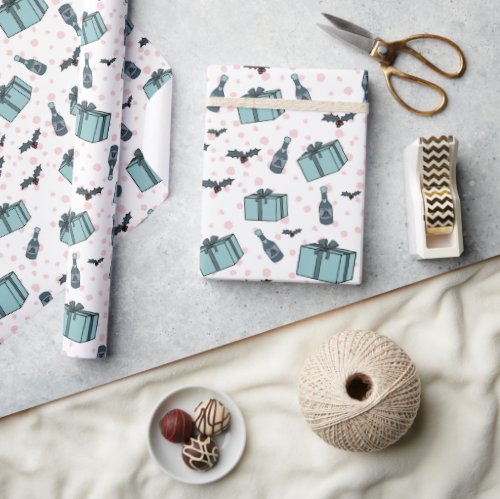 Christmas cute scandi pattern wrapping paper