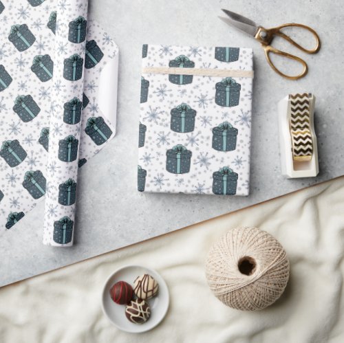 Christmas cute scandi pattern wrapping paper