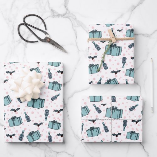 Christmas cute scandi pattern wrapping paper sheets