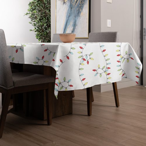 Christmas Cute Simple Colorful String Light Cheers Tablecloth