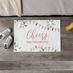 Christmas Cute Simple Colorful String Lights Doormat
