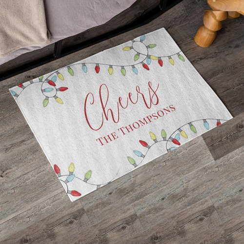 Christmas Cute Simple Colorful String Lights   Rug