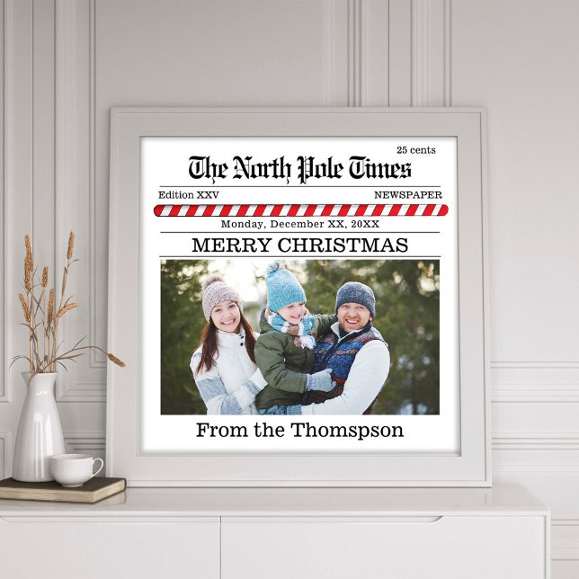 Christmas Cute Simple Newspaper Print Typography (Cute simple whimsical newspaper print typography design.)