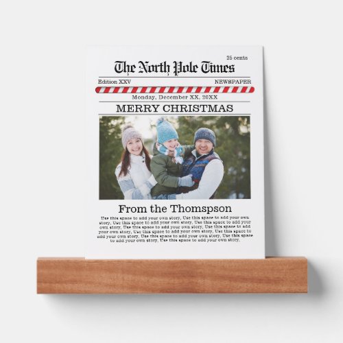 Christmas Cute Simple Newspaper Print Typography Picture Ledge