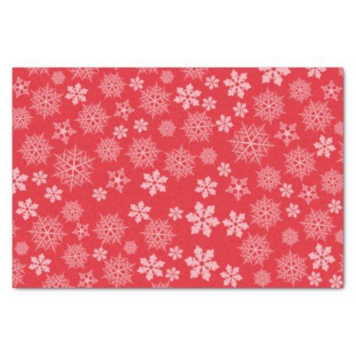 Christmas Cute Simple Red White Snowflake Pattern  Tissue Paper
