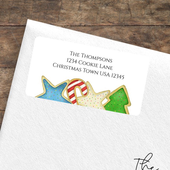 Christmas Cute Simple Whimsical Cookie Cut Outs Label (Christmas whimsical cute cookie cut outs return address label.)