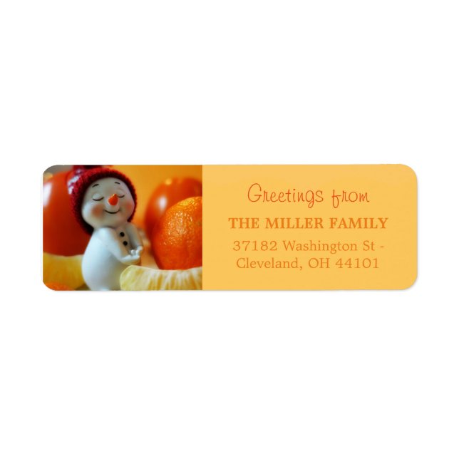 Christmas Cute Snowman Label (Front)