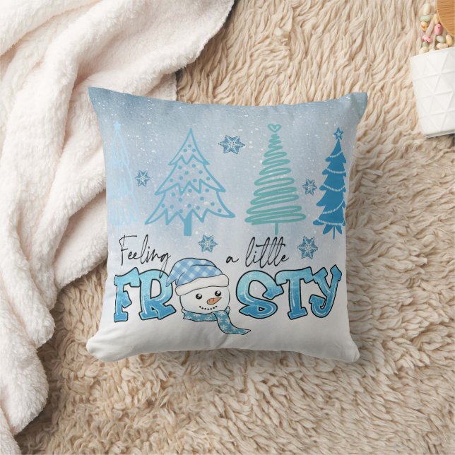 Christmas Cute Snowman Throw Pillow (Blanket)