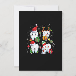 Christmas Cute Teeth Dental Assistant Xmas Dental Invitation