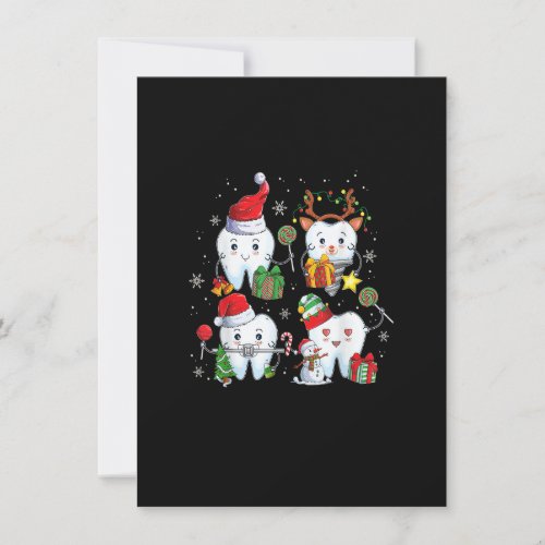 Christmas Cute Teeth Dental Assistant Xmas Dental  Invitation