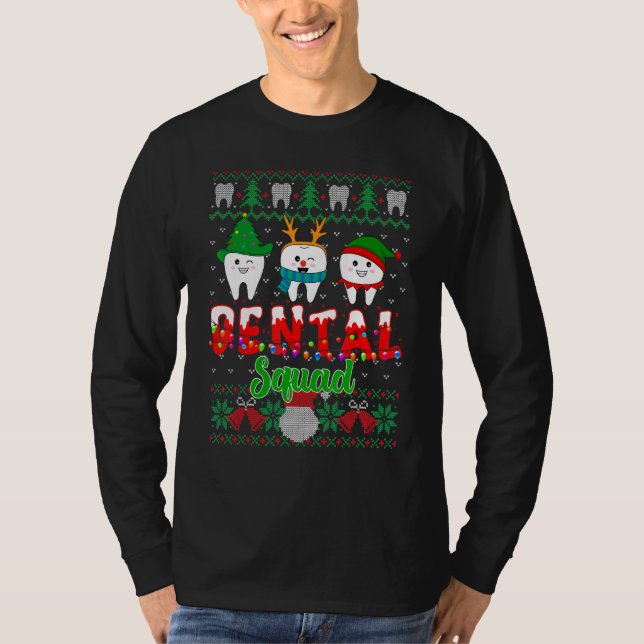 Christmas Cute Teeth Dental Assistant Xmas Dental  T-Shirt (Front)