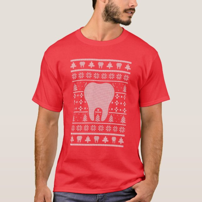 Christmas Cute Tooh Dentist Lifestyle Dental Assis T-Shirt (Front)