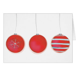 Christmas Cute Watercolor Red Festive Ornament Cards