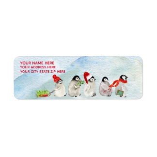 Christmas - Cute WC Penguins Label