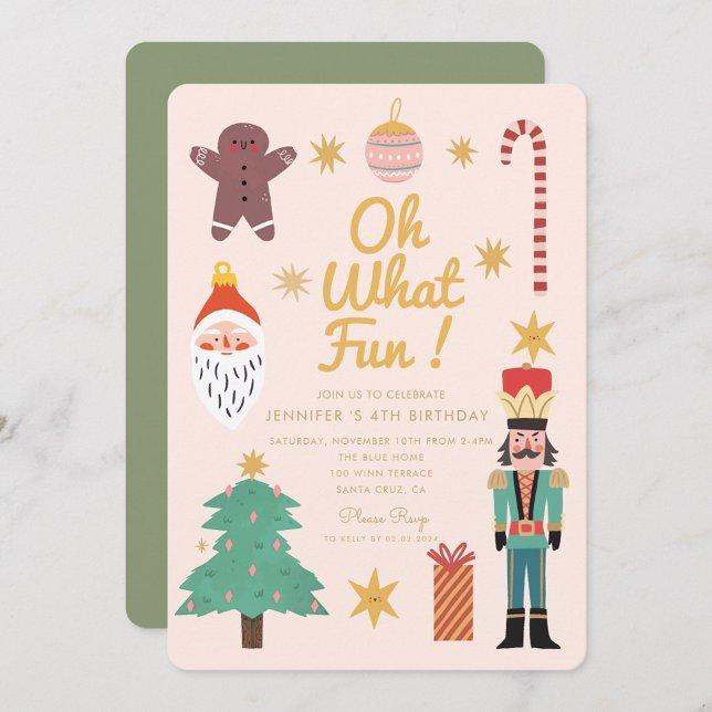 Christmas Cute What fun birthday  Invitation (Creator Uploaded)