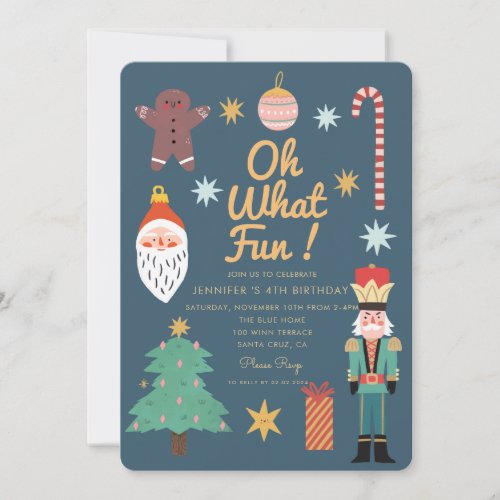 Christmas Cute What fun Whimsical birthday  Invitation