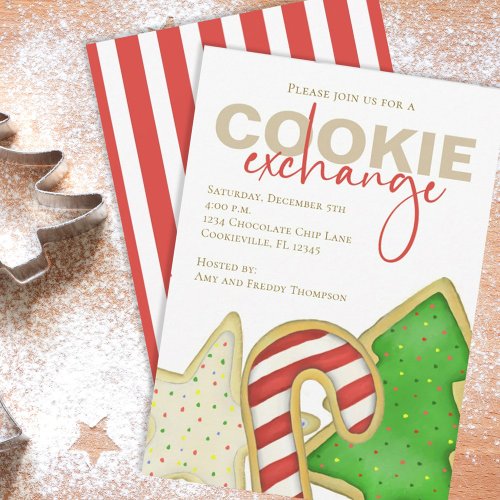 Christmas Cute Whimsical Sweet Cookie Exchange Invitation