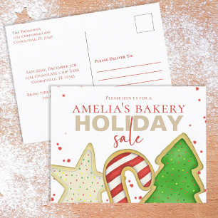 Christmas Cute Whimsical Sweet Cookie Exchange Postcard