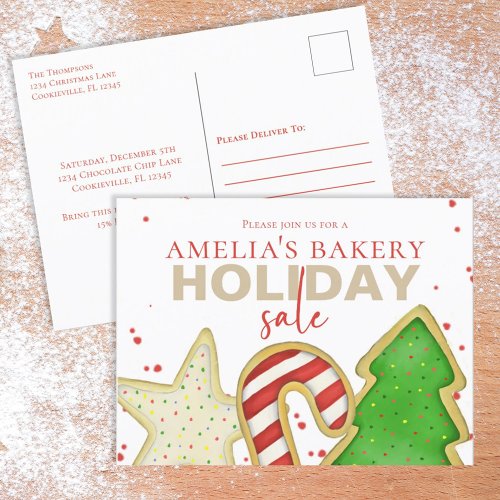 Christmas Cute Whimsical Sweet Cookie Exchange Postcard