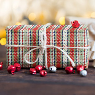 Christmas Cute Winter Red Green Plaid Pattern  Tissue Paper