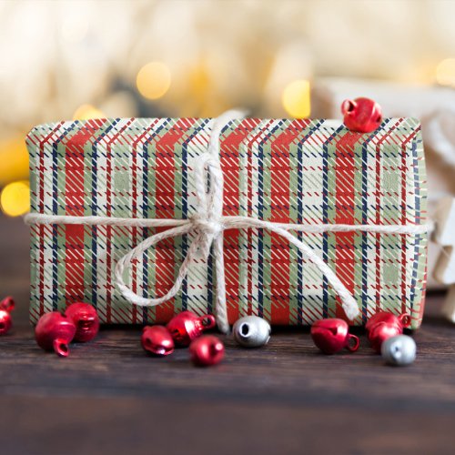 Christmas Cute Winter Red Green Plaid Pattern  Tissue Paper