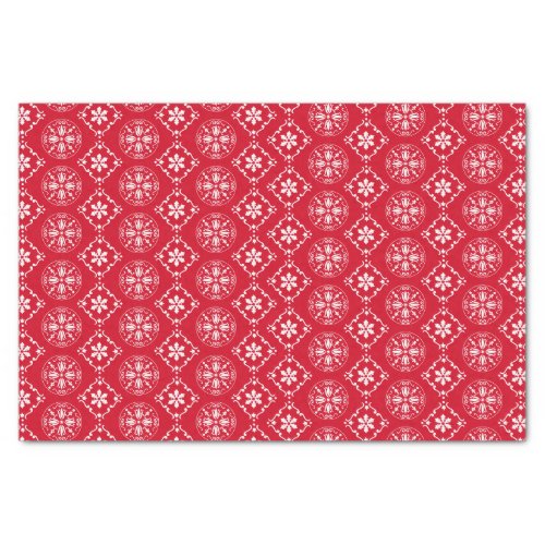 Christmas Cute Winter Red Snowflake Pattern  Tissue Paper
