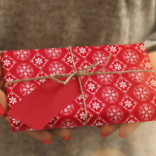 Christmas Cute Winter Red Snowflake Pattern  Tissue Paper