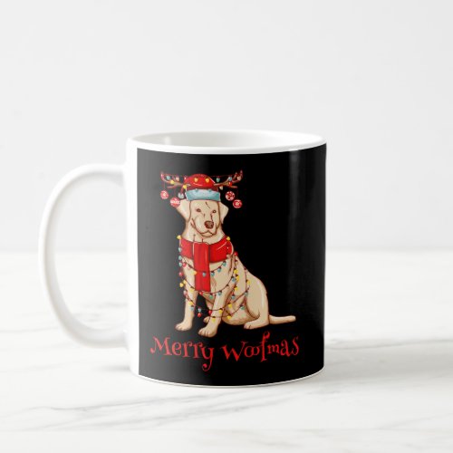 Christmas Cute Yellow Lab Dog Holiday Lights Merry Coffee Mug
