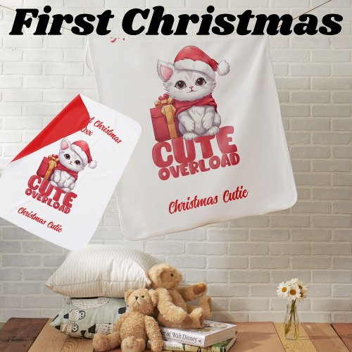 Christmas Cutie Customizable First Christmas Baby Blanket