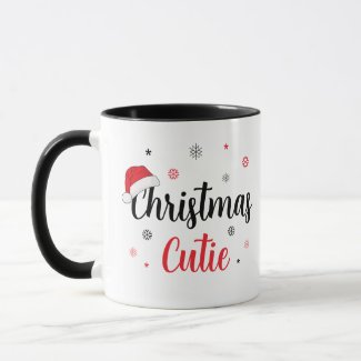 Christmas Cutie Santa Hat Modern Script