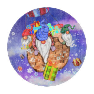 Christmas Cutting Board Gnomes Gives Gifts