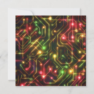 Christmas Cyber Circuit Greeting Card