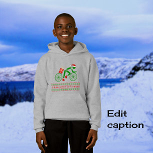 Christmas cyclist custom text sporty hoodie
