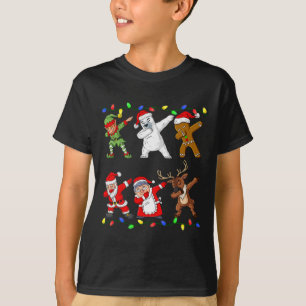 Christmas Dabbing Elf And Friends Boys Kids Dab Xm T-Shirt