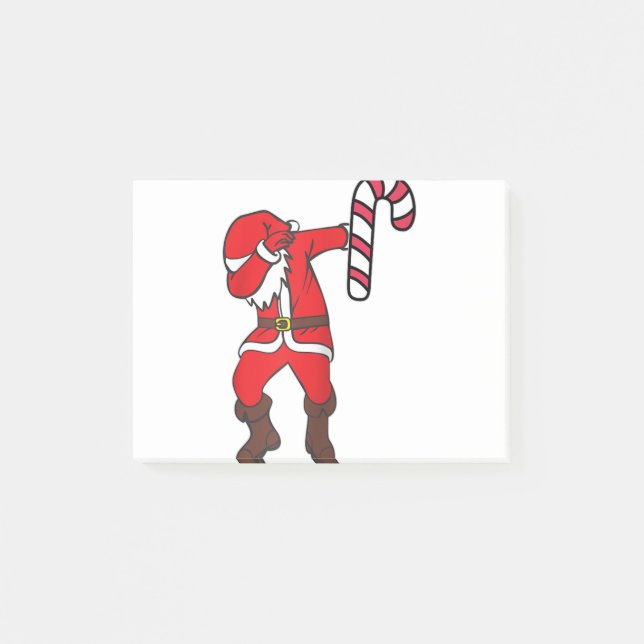 Christmas dabbing santa claus candy cane dance gif post-it notes (Front)