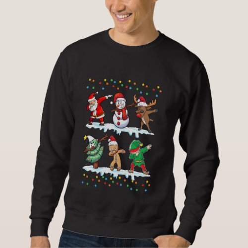 Christmas Dabbing Santa Claus Elf Snowman Boys Kid Sweatshirt