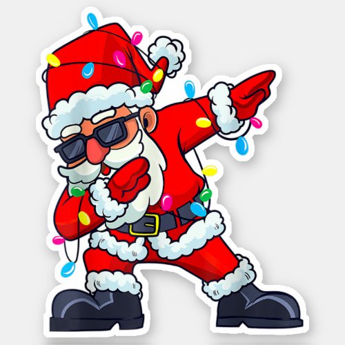 Christmas Dabbing Santa Claus Xmas Lights  Sticker