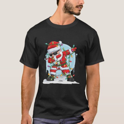 Christmas Dabbing Santa Funny Outfit Design T_Shirt